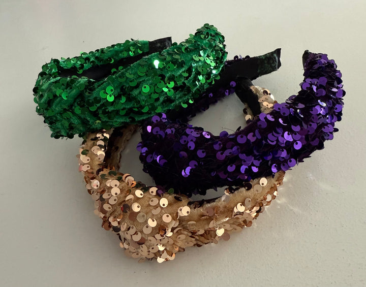 Purple Sequin Knotted Headband