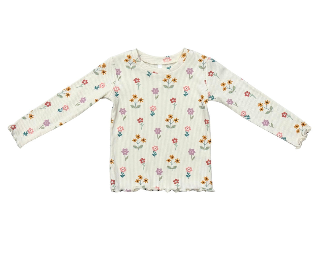 Girls Lettuce Hem Tee | Meadow Bloom