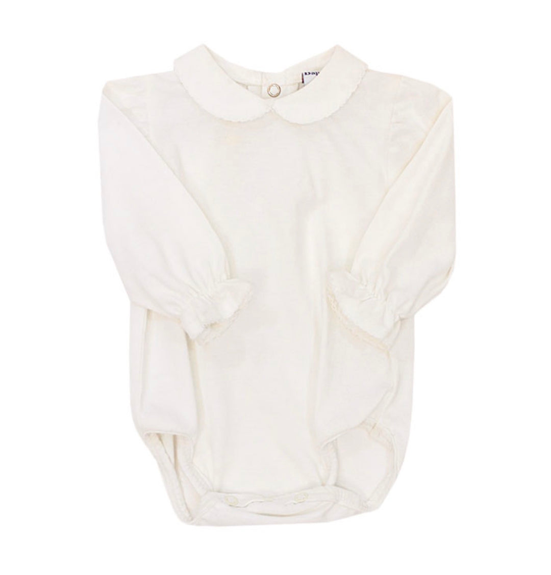 White Knit Girls L/S Onesie