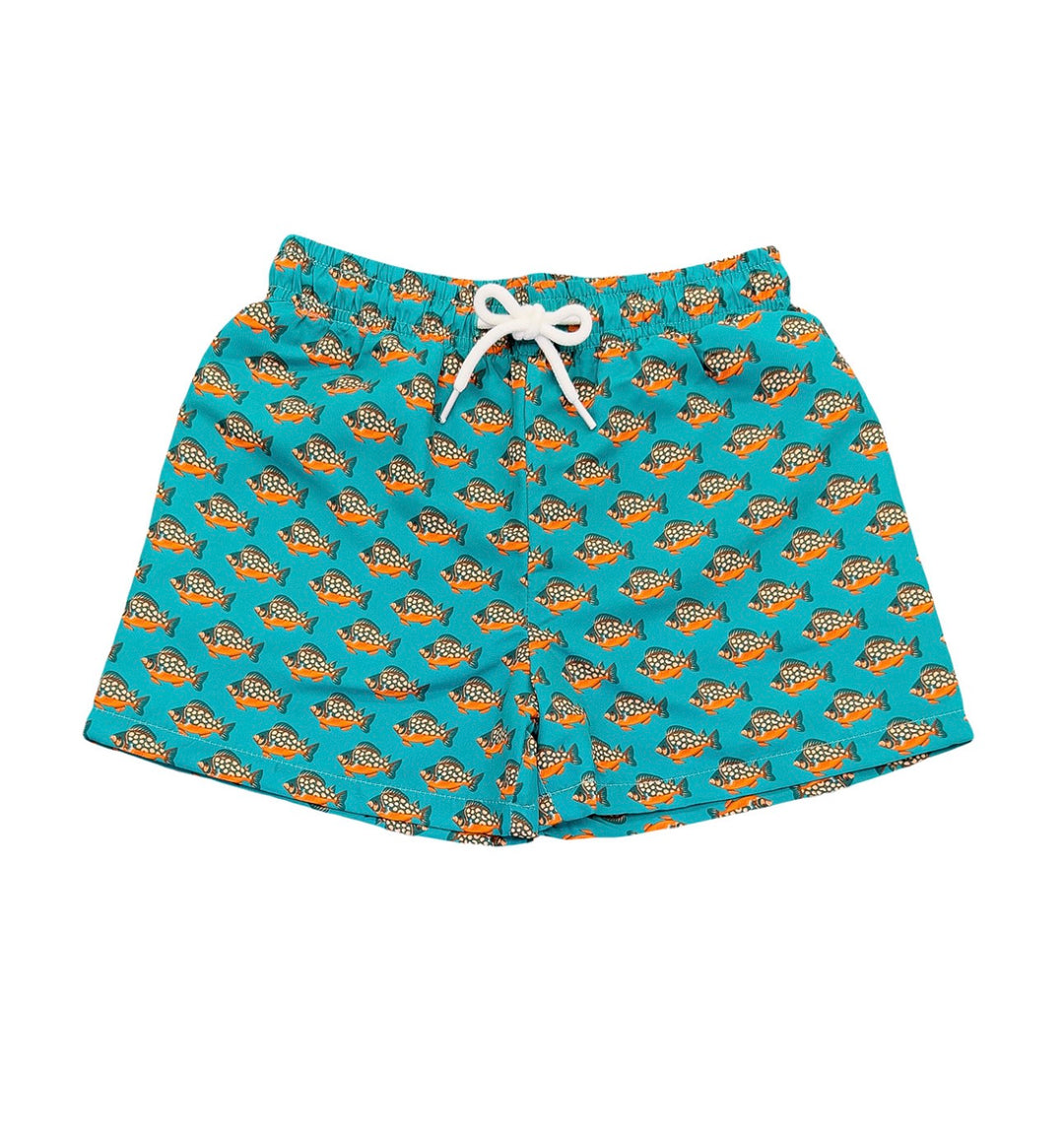 Saint Simons Swim Trunks | Teal Tropical Fish