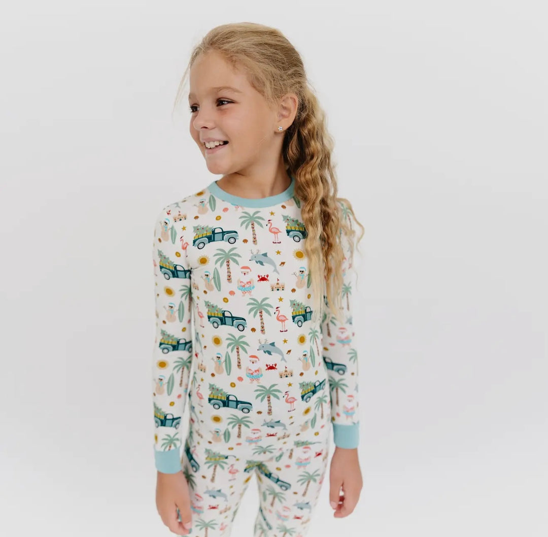 Coastal Christmas Kids Unisex Bamboo Pant Set