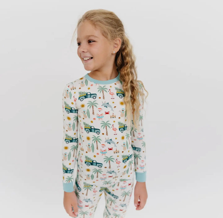 Coastal Christmas Kids Unisex Bamboo Pant Set