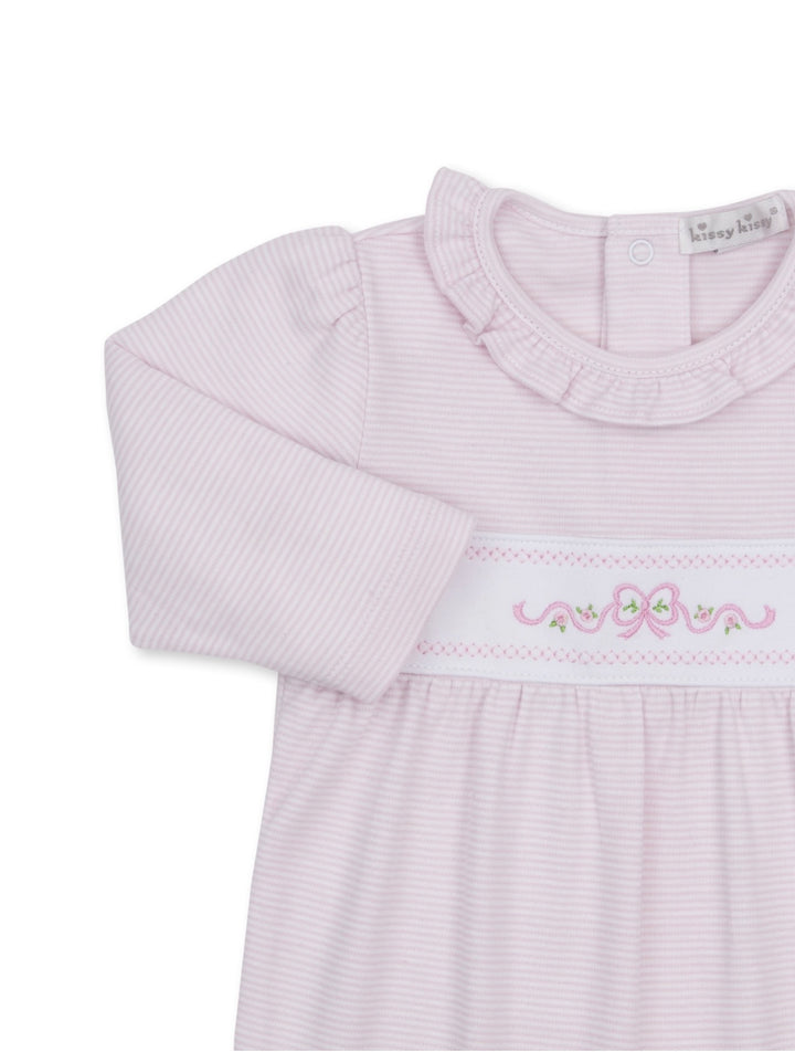 Girls Footie | Classic Treasures Bow Pink