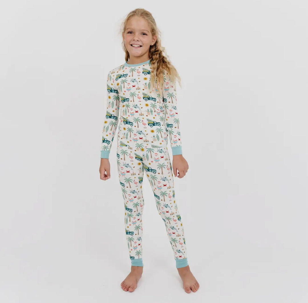 Coastal Christmas Kids Unisex Bamboo Pant Set