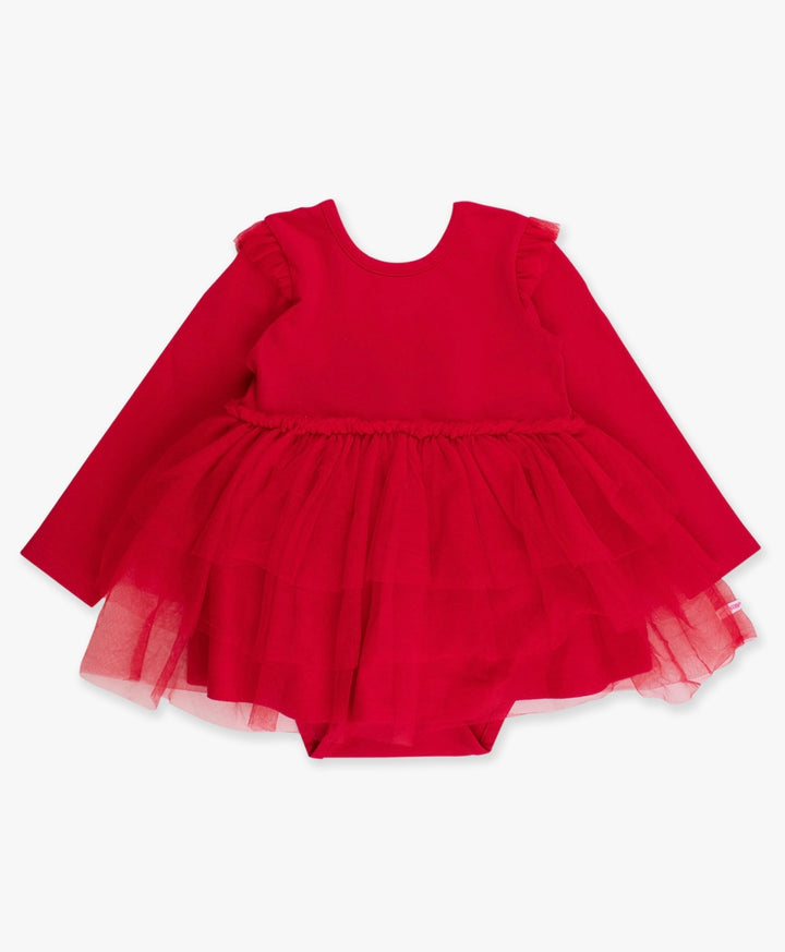 Baby Girls Red Flutter Tulle Twirl Romper