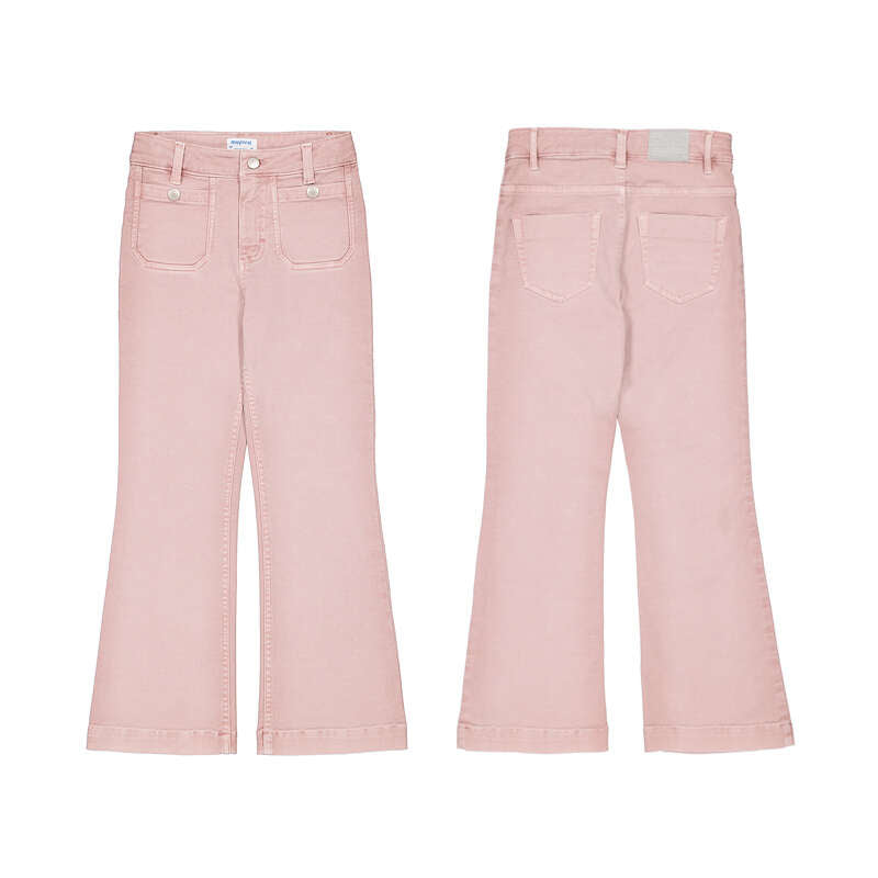 Girls Flare Twill Pants | Blush