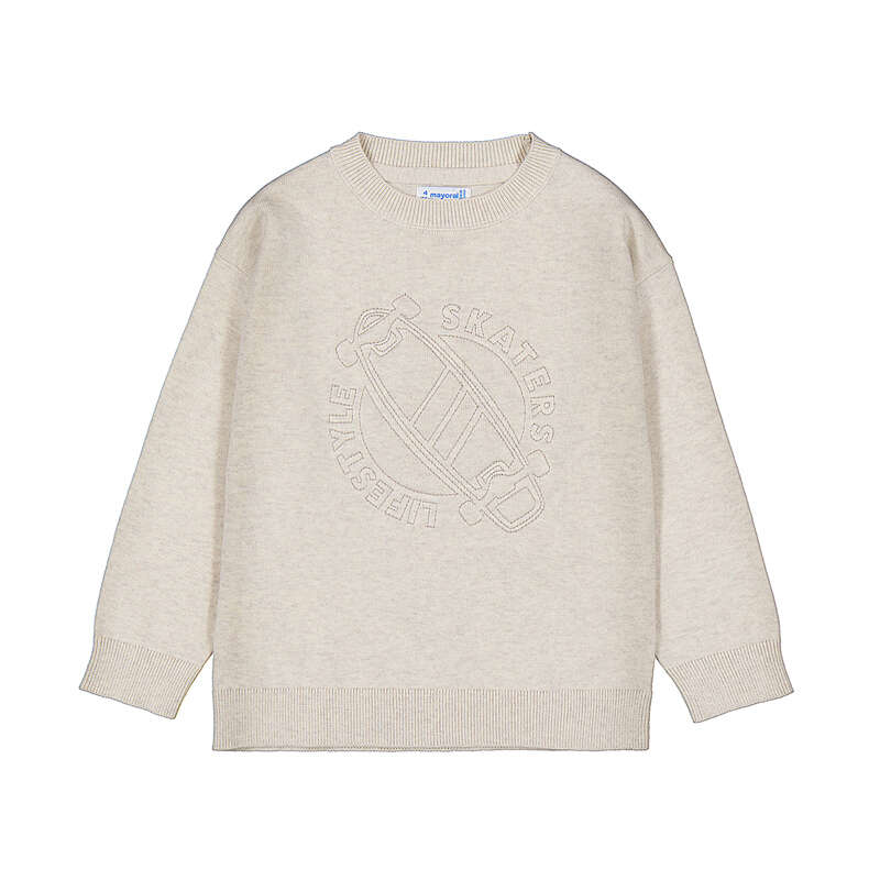 Boys Quilted Sweater | Stone