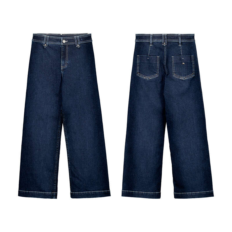 Girls Wide Leg Denim Pants | Super Dark