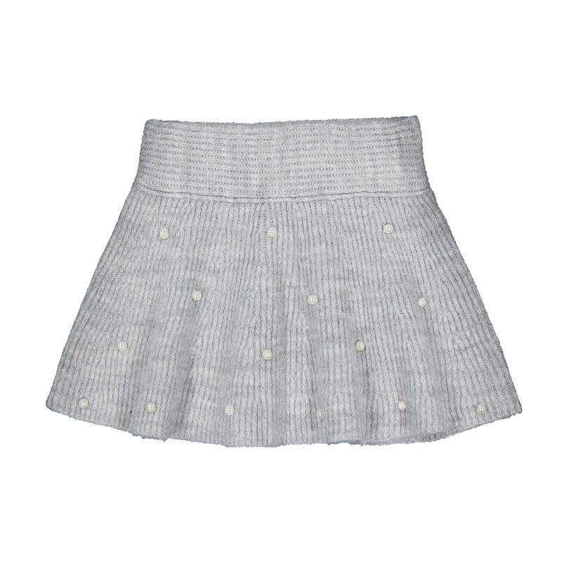 Girls Pearl Knit Skirt | Mix Gray