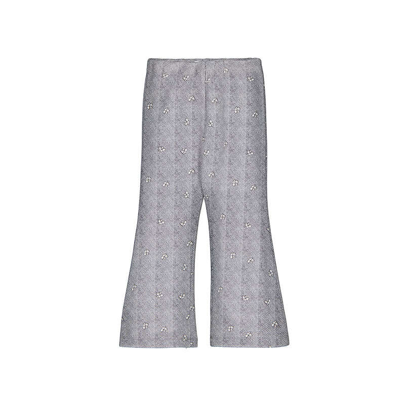 Girls Printed Suede Flare Leggings | Heather Gray