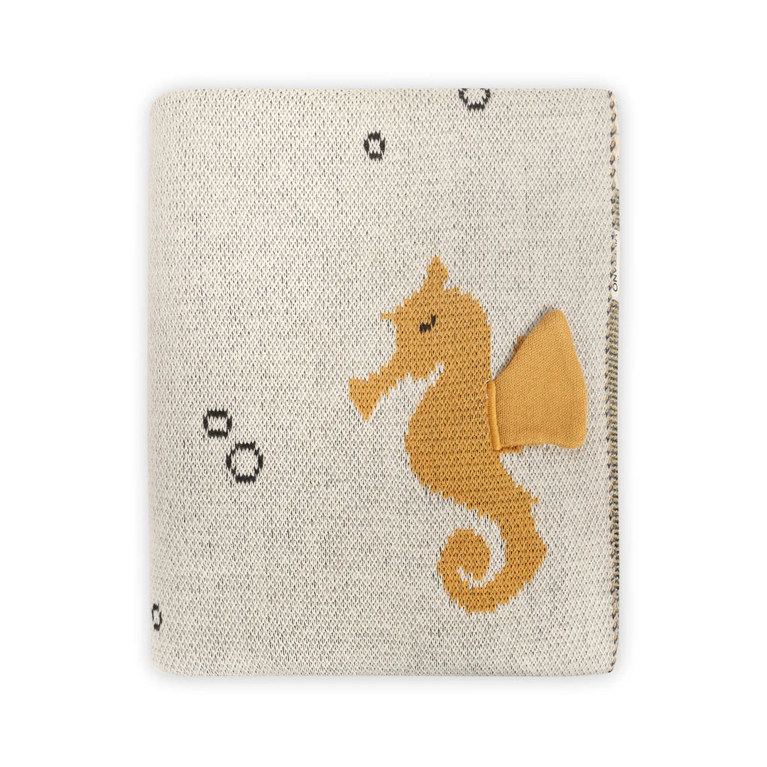 Ocean Life 3D - Organic Cotton Jacquard Sweater Knit Baby Blanket