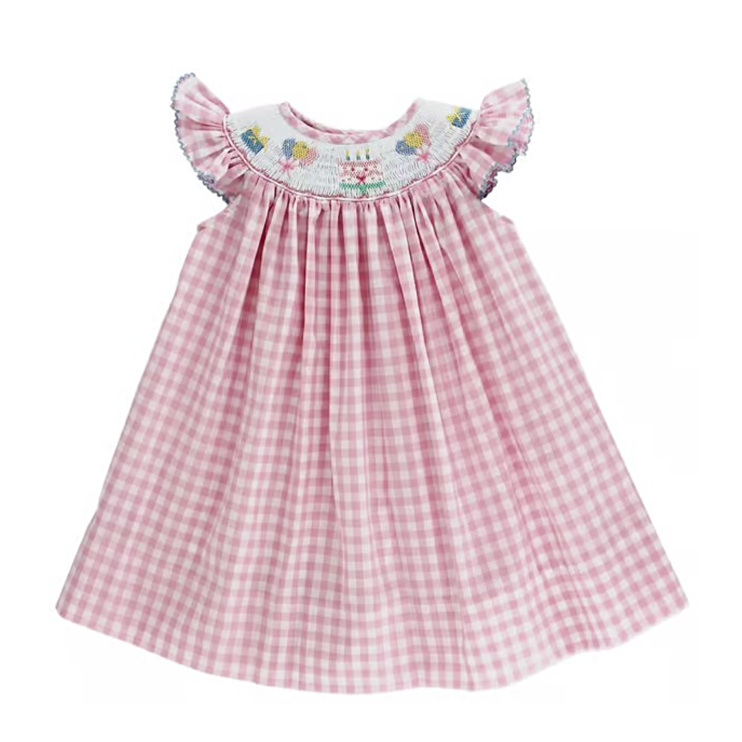 Happy Birthday Girls Bishop Smocked Dress: 24M, 2T 2T Happy Birthday Girls Bishop Smocked Dress: 24M, 2T 2T