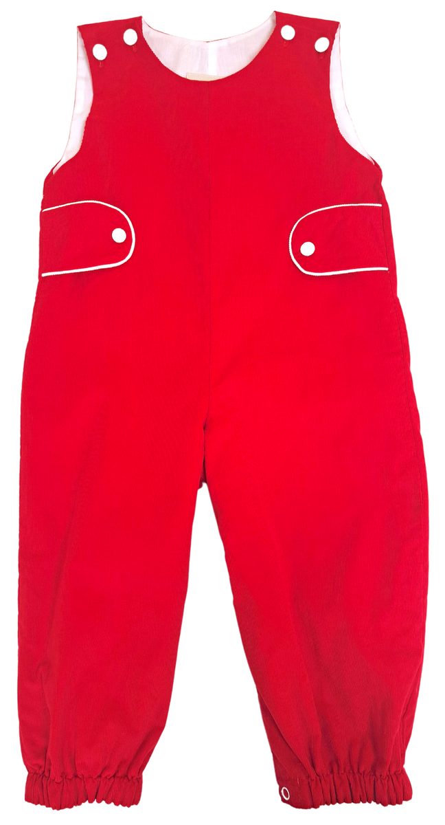 Boy's Red Corduroy Overalls Basics Collection