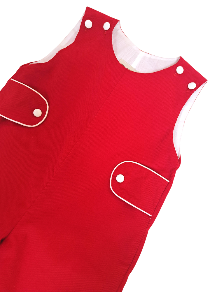 Boy's Red Corduroy Overalls Basics Collection