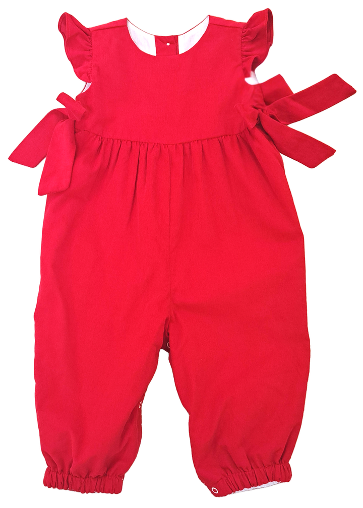 Girl's Red Corduroy Romper Basics Collection