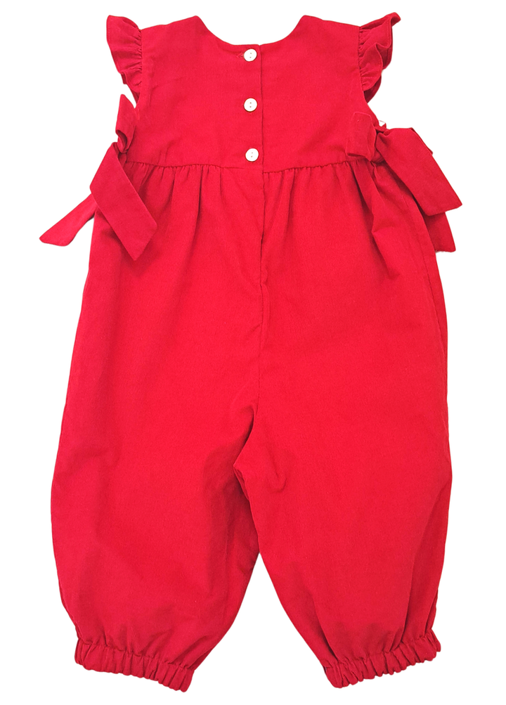 Girl's Red Corduroy Romper Basics Collection