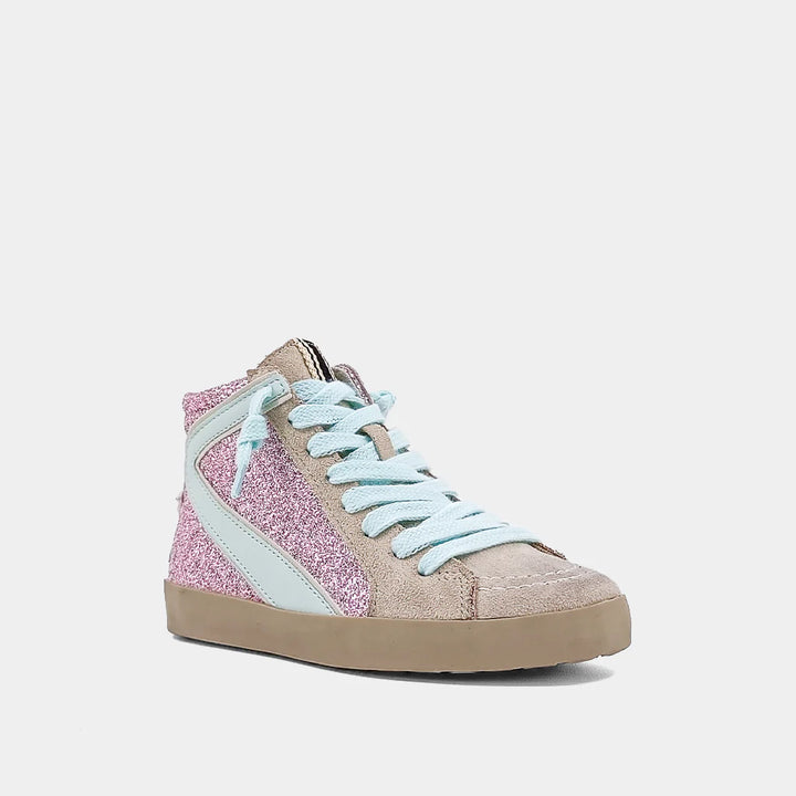 Rooney Kids Pink Glitter High Tops