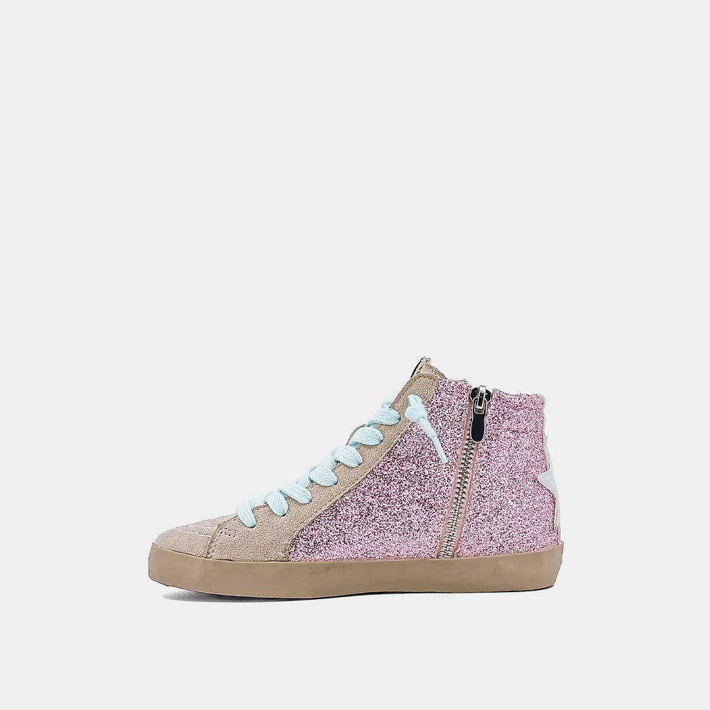 Rooney Kids Pink Glitter High Tops