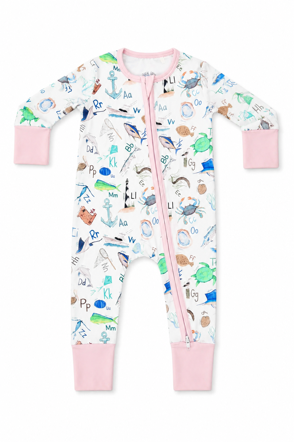 Coastal ABC's Pink Zippy