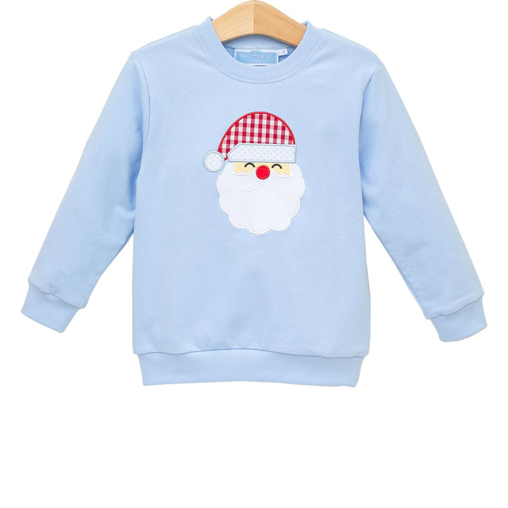 French Terry Pullover- Santa (Light Blue)