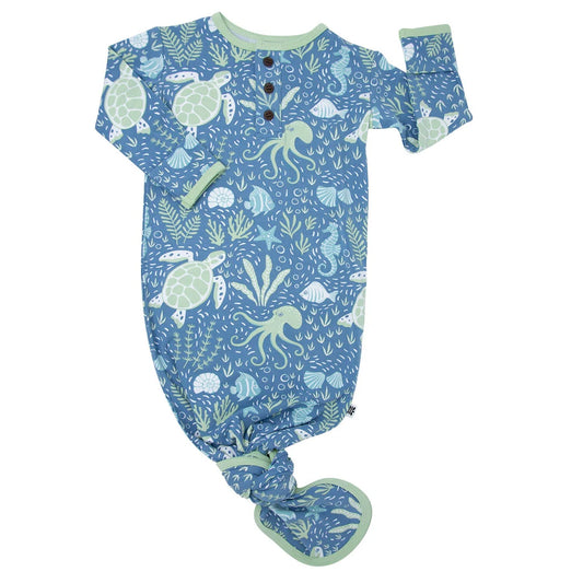 Sweet 𝓑𝓪𝓶𝓫𝓸𝓸 Under the Sea Infant Knotted Gown
