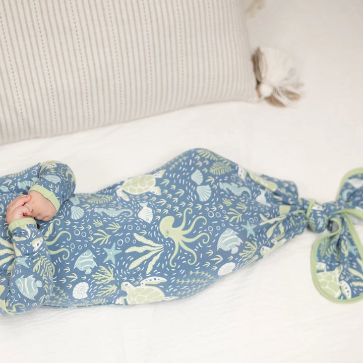 Sweet 𝓑𝓪𝓶𝓫𝓸𝓸 Under the Sea Infant Knotted Gown