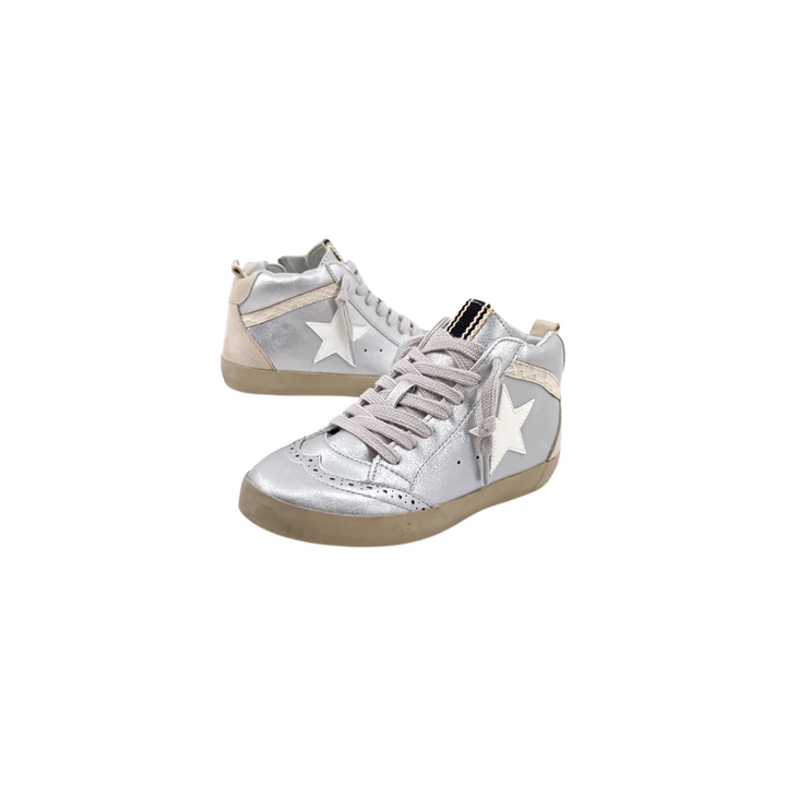 Paulina Kids White Silver Sneakers