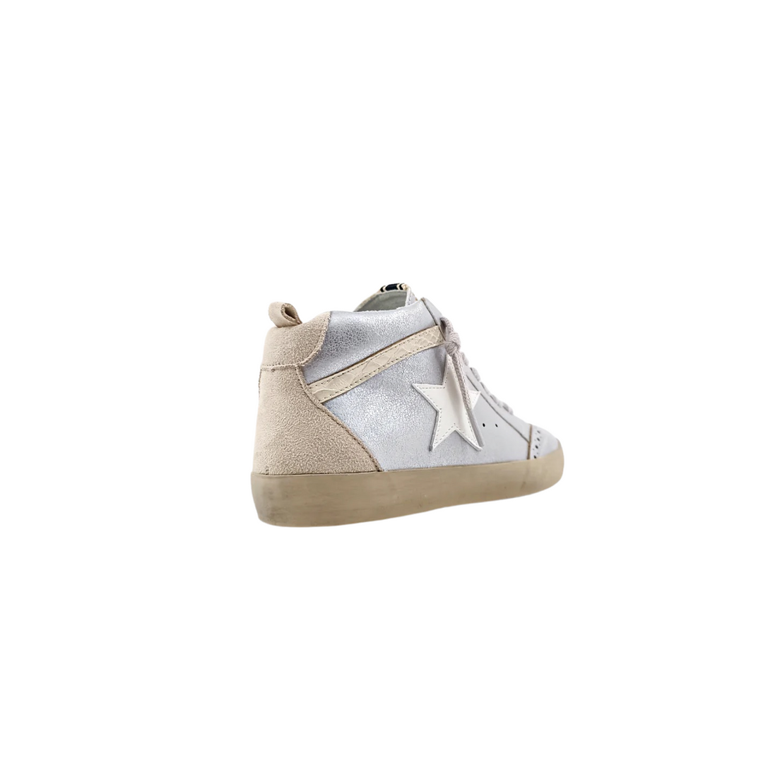 Paulina Kids White Silver Sneakers