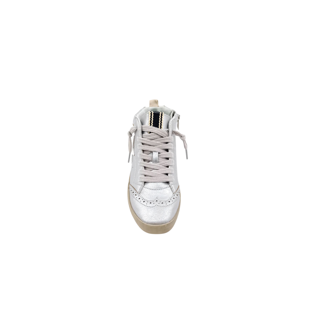 Paulina Kids White Silver Sneakers