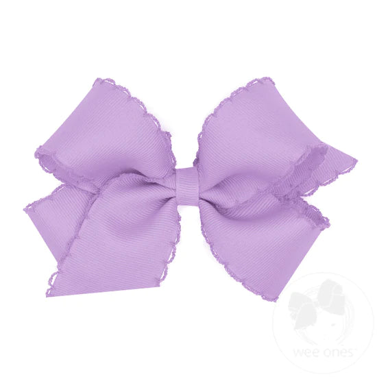 Medium Purple Orchid Grosgrain with Matching Moonstitch Hair Bow