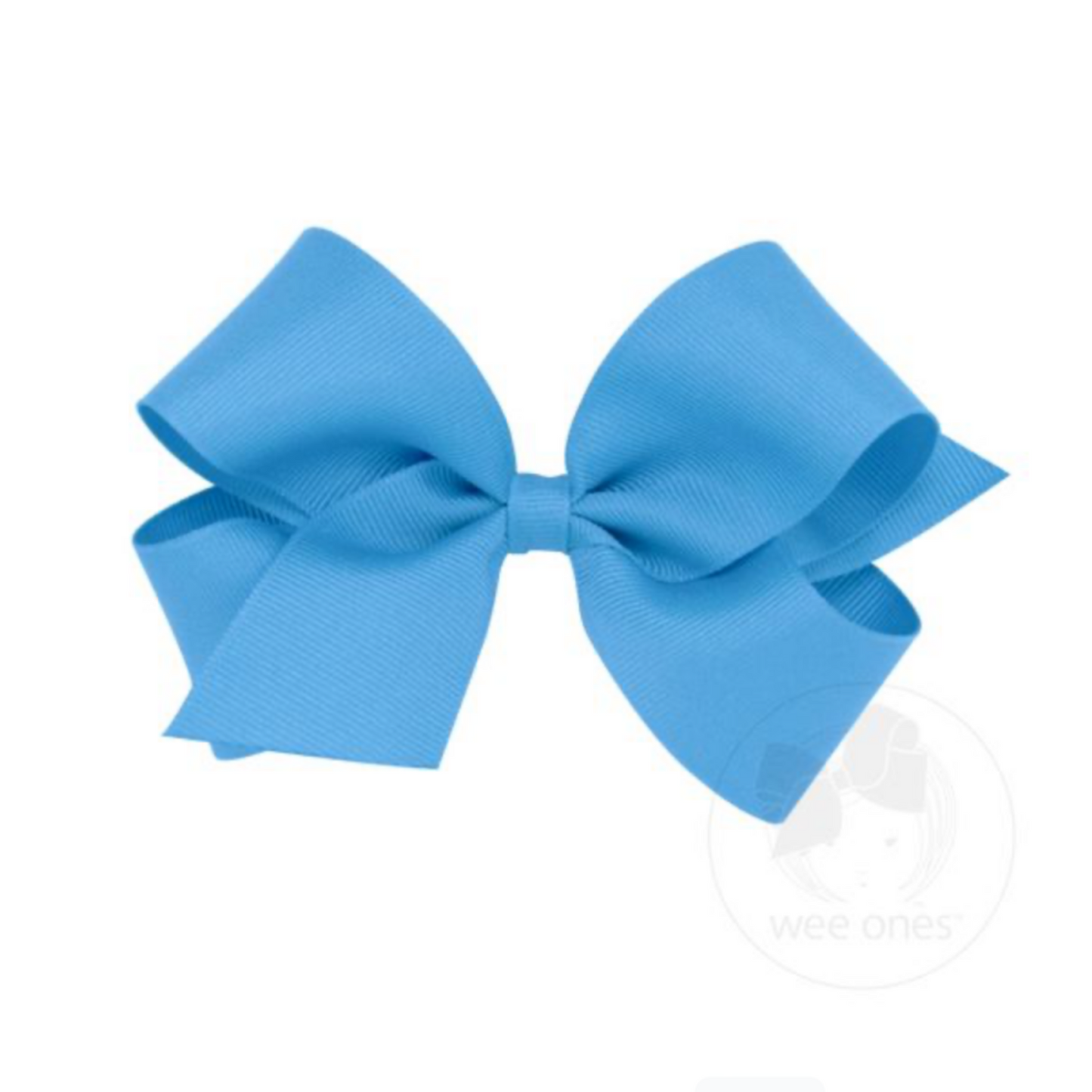 Copen Blue Grosgrain Hair Bow - Medium