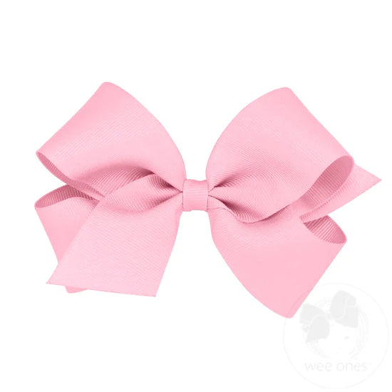 Pearl Pink Grosgrain Hair Bow