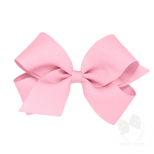 Pearl Pink Grosgrain Hair Bow