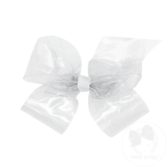 Clear Vinyl Splash Swim Hair Bow