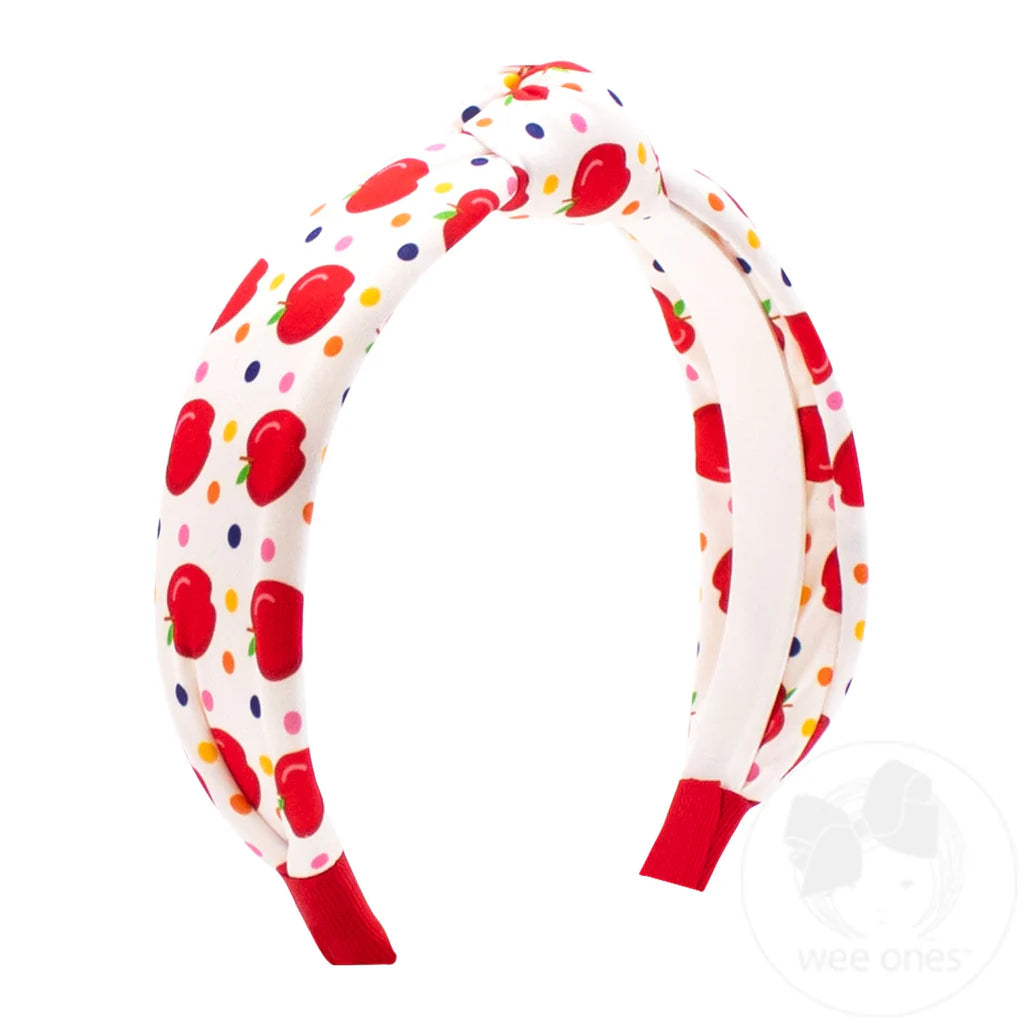 Back to School Apple Print Knot Headband