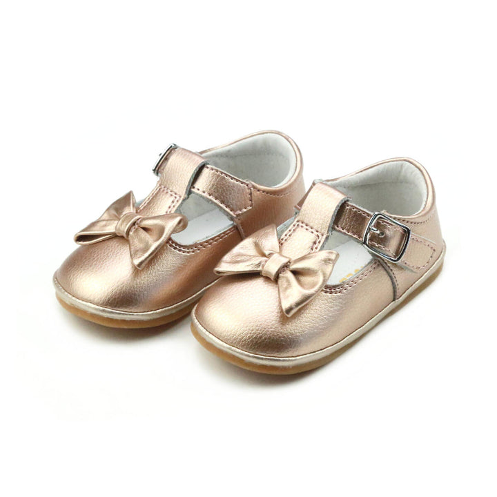 Minnie Bow Leather Mary Jane Baby - Gold