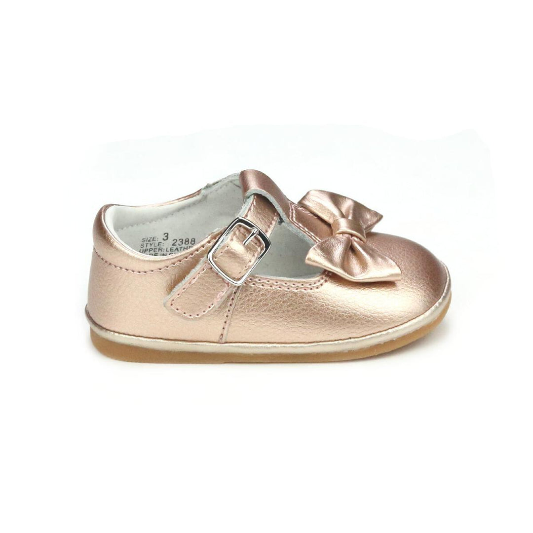 Minnie Bow Leather Mary Jane Baby - Gold