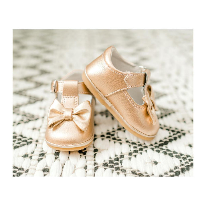 Minnie Bow Leather Mary Jane Baby - Gold