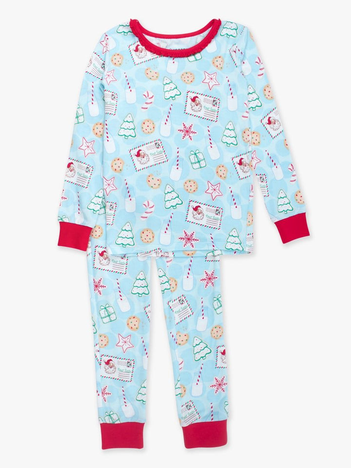 GIRLS Santa Sweets Ruffle Long Sleeve Pajama Set