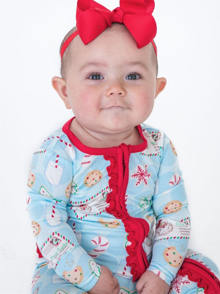 Santa Sweets Ruffle One Piece Footie Pajama