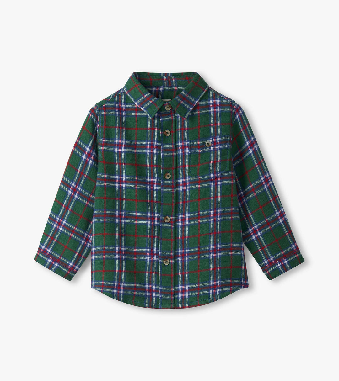 Boy's Holiday Plaid Button Down Shirt