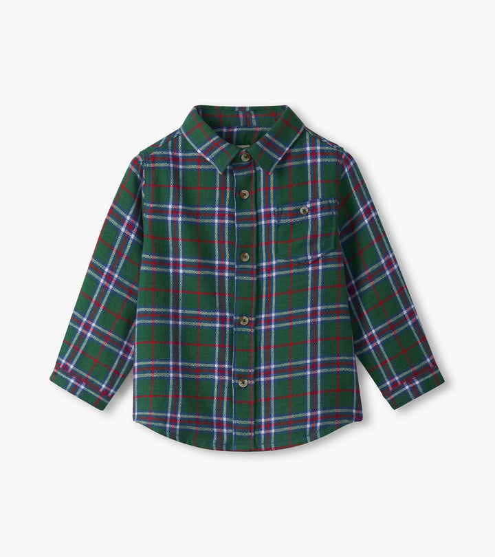 Boy's Holiday Plaid Button Down Shirt