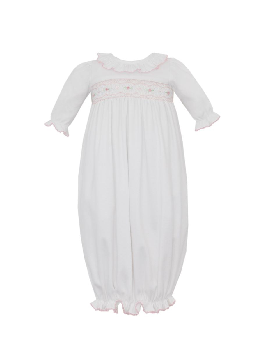 White Knit Girls Smocked Sac | Natalie