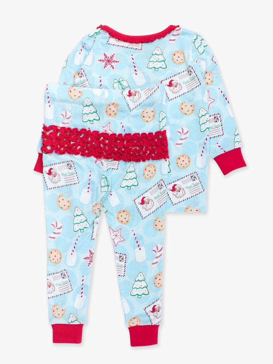 GIRLS Santa Sweets Ruffle Long Sleeve Pajama Set