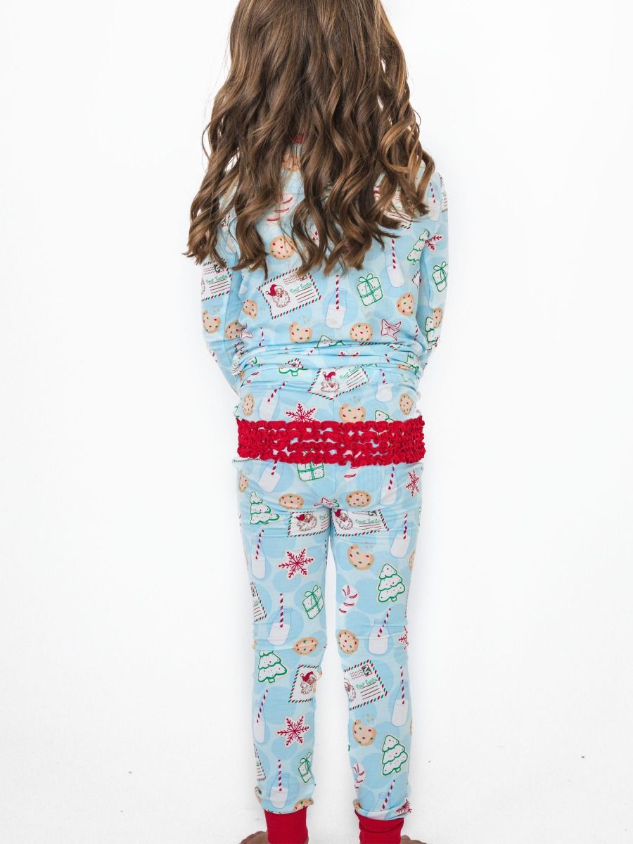 GIRLS Santa Sweets Ruffle Long Sleeve Pajama Set