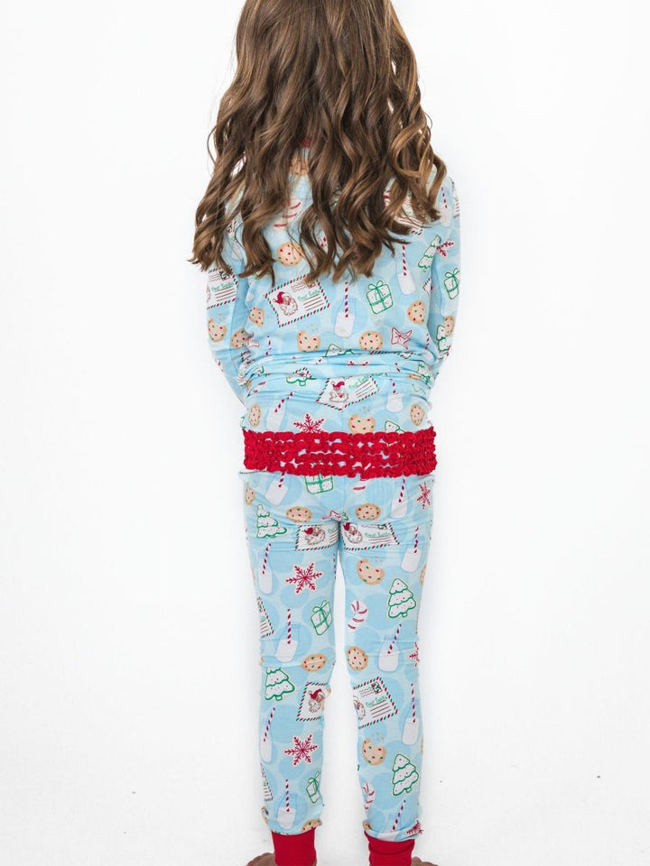 GIRLS Santa Sweets Ruffle Long Sleeve Pajama Set