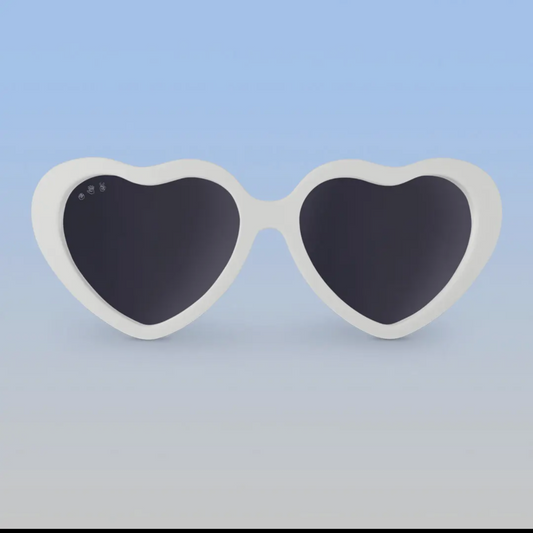 Heart Sunglasses White - Grey Polarized Lenses