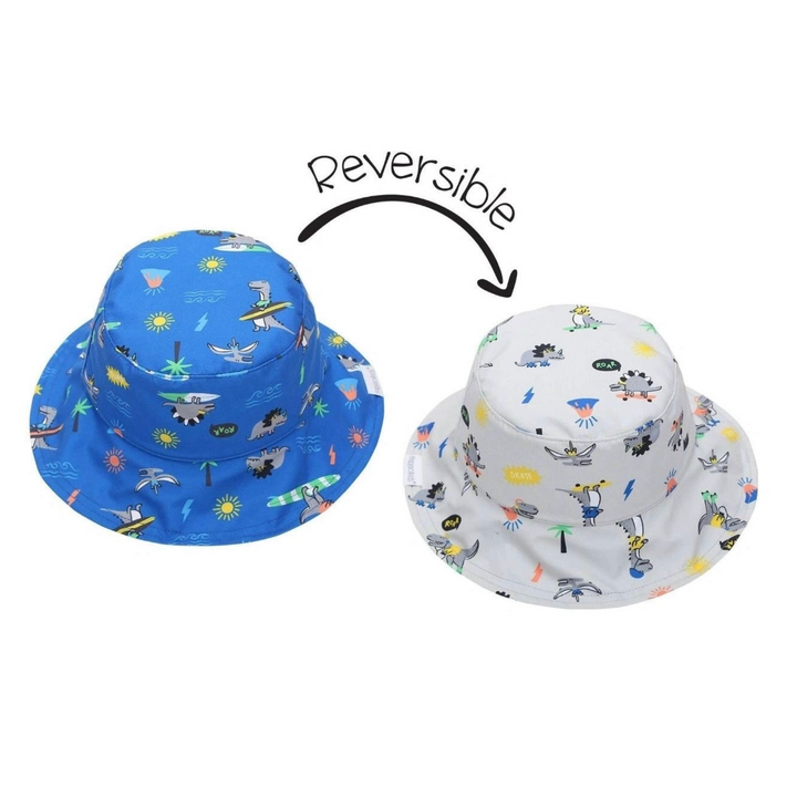 Flapjacks Kids UPF50+ Patterned Sun Hat - Dino: 6-24M, 2Y-4Y