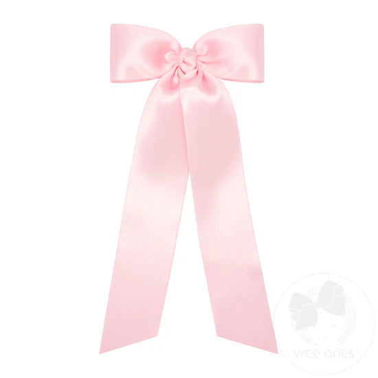 Light Pink French Satin Streamer Hair Bow