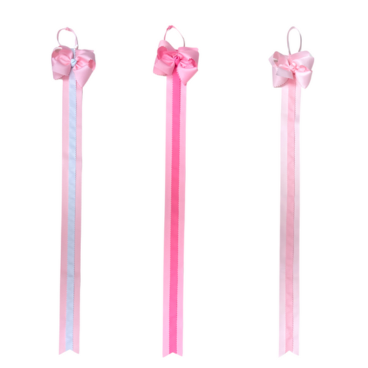 Pink Scalloped Edge Bow Holder - 3 Color Options